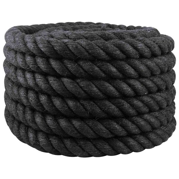 vidaXL Jutové lano 36 Čierna 100% Tossa juta