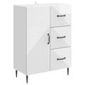 vidaXL Servírovacia skriňa Biela s vysokým leskom 66 x 34,5 x 89,5 cm