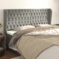 vidaXL Čelo postele so záhybmi bledosivé 183x23x118/128 cm zamat