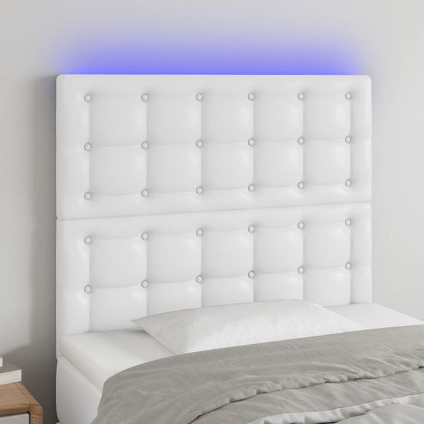 VidaXL Čelo postele biele 80x5x118/128 cm umelá koža