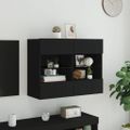 vidaXL TV nástenná skrinka s LED svetlami čierna 78,5x30x60,5 cm