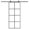 vidaXL Posuvné dvere s kovaním ESG sklo a hliník 90x205 cm