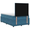 vidaXL LED boxspring posteľ s matracom Modrá 120 x 190 cm Zamat