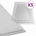 vidaXL Polykarbonátová doska 5 ks 6 mm 150x65 cm