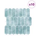 vidaXL Dlaždica s perím 10 ks Zelená 30 x 30 cm Polyuretán a PET