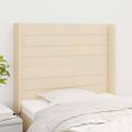 vidaXL Čelo postele so záhybmi krémové 83x16x118/128 cm látka