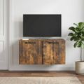 vidaXL Nástenná TV skrinka Nástenný Dymový dub 59,5 x 31 x 30 cm