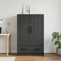 vidaXL Servírovacia skriňa Čierna 66 x 34,5 x 92 cm Kompozitné drevo