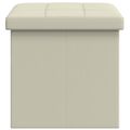 vidaXL Skladacia úložná lavička Biela 180 kg 80 L 77 x 38 x 38 cm Ľan