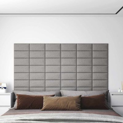 vidaXL Nástenný čelník 12 pcs 30 x 15 cm Svetlosivá látka