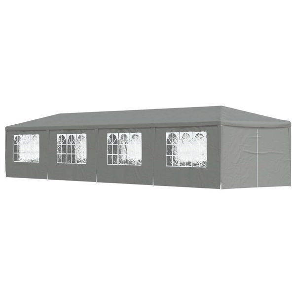 vidaXL Párty stan 1200 x 300 x 255 cm Svetlosivá PE a oceľ