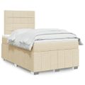 vidaXL Boxspring posteľ s matracom krémová 120x190 cm látka