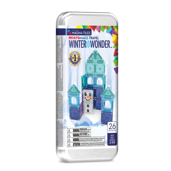 Magnetická stavebnica microMAGS Winter Wonderland Travel Set 26 dielov
