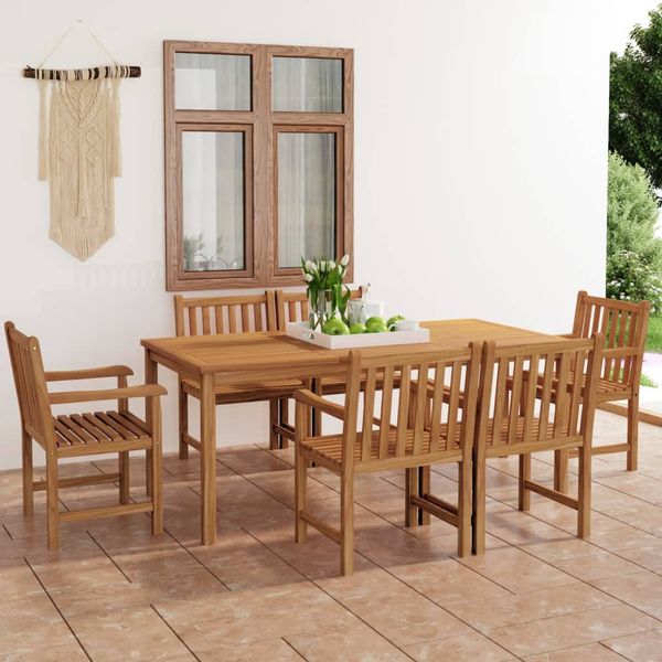 vidaXL 7-dielna záhradná jedálenská súprava 180x90 cm masívne teakové drevo