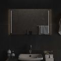 vidaXL Zrkadlo do kúpeľne s LED Priehľadná 80 x 50 cm tvrdené sklo