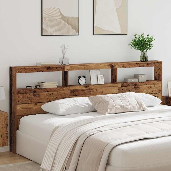 vidaXL Zadné čelo Staré drevo 220 x 17 x 102 cm Kompozitné drevo
