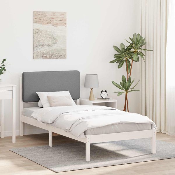 vidaXL Rám postele s čalúneným čelom Svetlosivá 80 x 200 cm