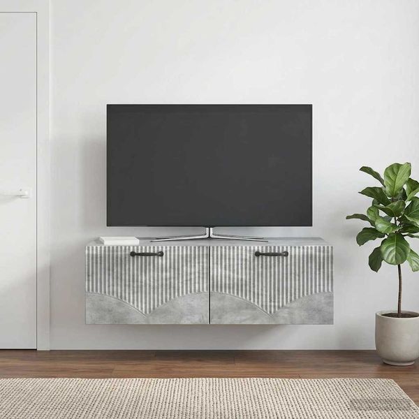 vidaXL Nástenná TV skrinka Nástenný Betónovo sivá 98 x 41 x 30 cm
