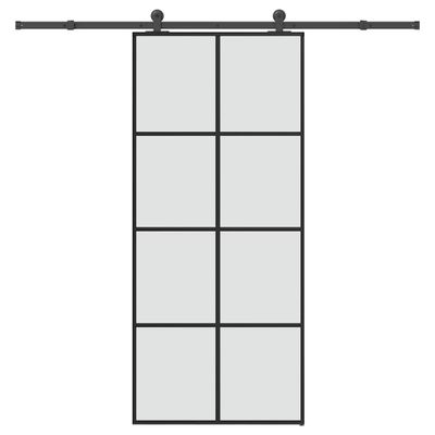 vidaXL Posuvné dvere s kovaním ESG sklo a hliník 90x205 cm