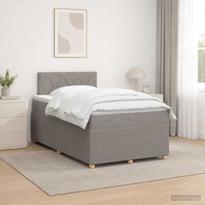 vidaXL Posteľ boxspring s matracom Sivohnedá 120 x 200 cm Látka