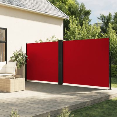 vidaXL Zaťahovacia bočná markíza, červená 160x1200 cm