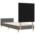 vidaXL Rám postele s čelnou doskou Tmavo šedá 80 x 200 cm látka