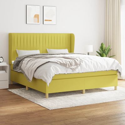 vidaXL Boxspring posteľ s matracom zelená 160x200 cm látka
