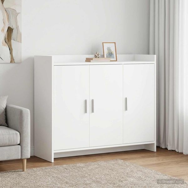 vidaXL Servírovacia skriňa Biela 98,5 x 33 x 80 cm Kompozitné drevo