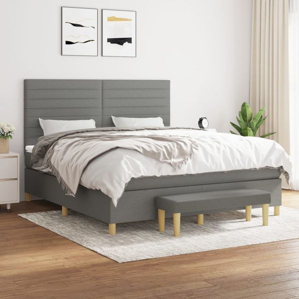 vidaXL Boxspring posteľ s matracom tmavosivá 160x200 cm látka