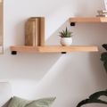 vidaXL Nástenná polica bledohnedá 60x60x(2-6) cm ošetrený masívny dub