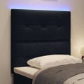 vidaXL LED hlavová doska s LED pásikmi Čierny 100 cm látka