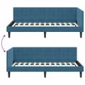vidaXL Rohový rám postele s čelnou doskou Modrá 100 cm x 200 cm Zamat