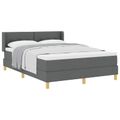 vidaXL Posteľ s pružinovým rámom Tmavo šedá 200 x 140 cm látka