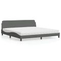 vidaXL Posteľ s matracom Dover tmavosivá 200x200 cm látka