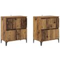 vidaXL Komody 2 ks Staré drevo 60 x 35 x 70 cm Kompozitné drevo