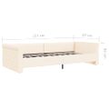 vidaXL Pohovka s USB krémová látková 90x200 cm