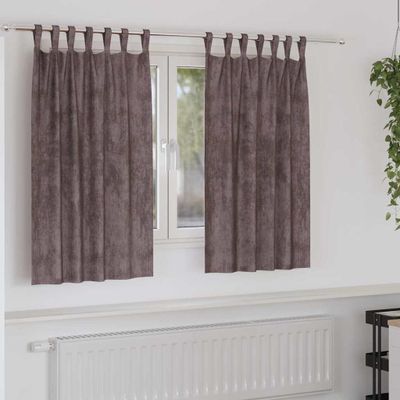 vidaXL Sametové závesy so záclonami 2 pcs Hnedá 140 x 140 cm Zamat