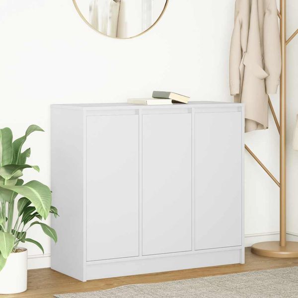 vidaXL Komoda biela 85x34x76 cm kompozitné drevo