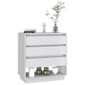 vidaXL Komoda vysoký lesk biela 70x41x75 cm spracované drevo