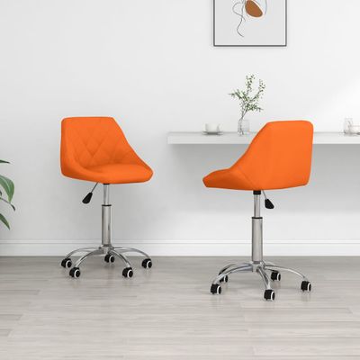 vidaXL Otočné jedálenské stoličky 2 ks oranžové umelá koža
