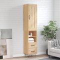 vidaXL Vysoká skrinka dub sonoma 34,5x34x180 cm spracované drevo