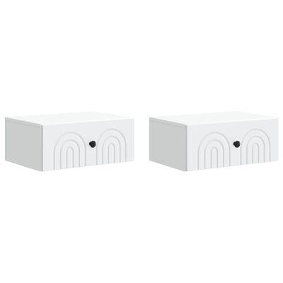 vidaXL Nástenná nočná skrinka Nástenný 2 pcs Biela 49 x 34,5 x 20 cm