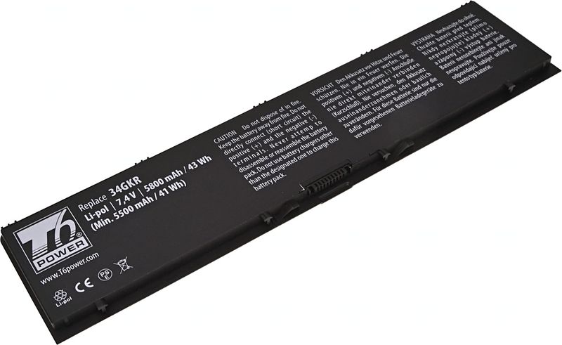 Batéria T6 Power pre Dell Latitude E7440, Latitude E7450, 5800mAh, 43Wh, 4cell, Li-pol