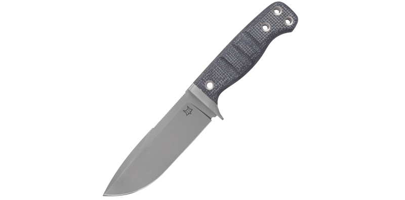 FOX Knives FX-103 MB nôž na prežitie 12 cm, šedá, Micarta, kožené puzdro