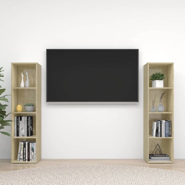vidaXL TV skrinky 2 ks dub sonoma 142,5x35x36,5 cm drevotrieska