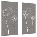 vidaXL Záhradné nástenné dekorácie 2 ks 105x55 cm kortenová oceľ kvety