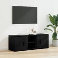 vidaXL TV skrinka 100 x 31,5 x 35 cm Čierny dub Kompozitné drevo