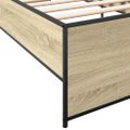 vidaXL Posteľný rám dub sonoma 90x190 cm kompozitné drevo a kov