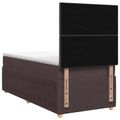 vidaXL LED boxspring posteľ s matracom Tmavohnedá 90 x 200 cm Látka