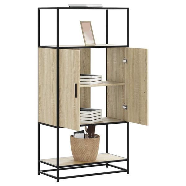 vidaXL Vysoká skrinka dub sonoma 68x35x139 cm kompozitné drevo+kov